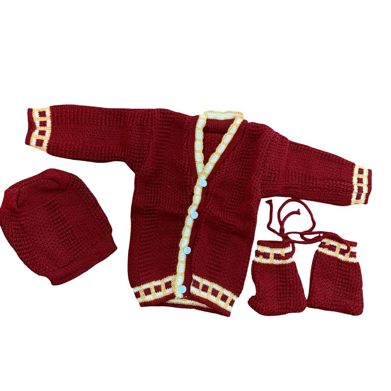 Maroon Colour Woollen Sweater ( 0 - 6 months)