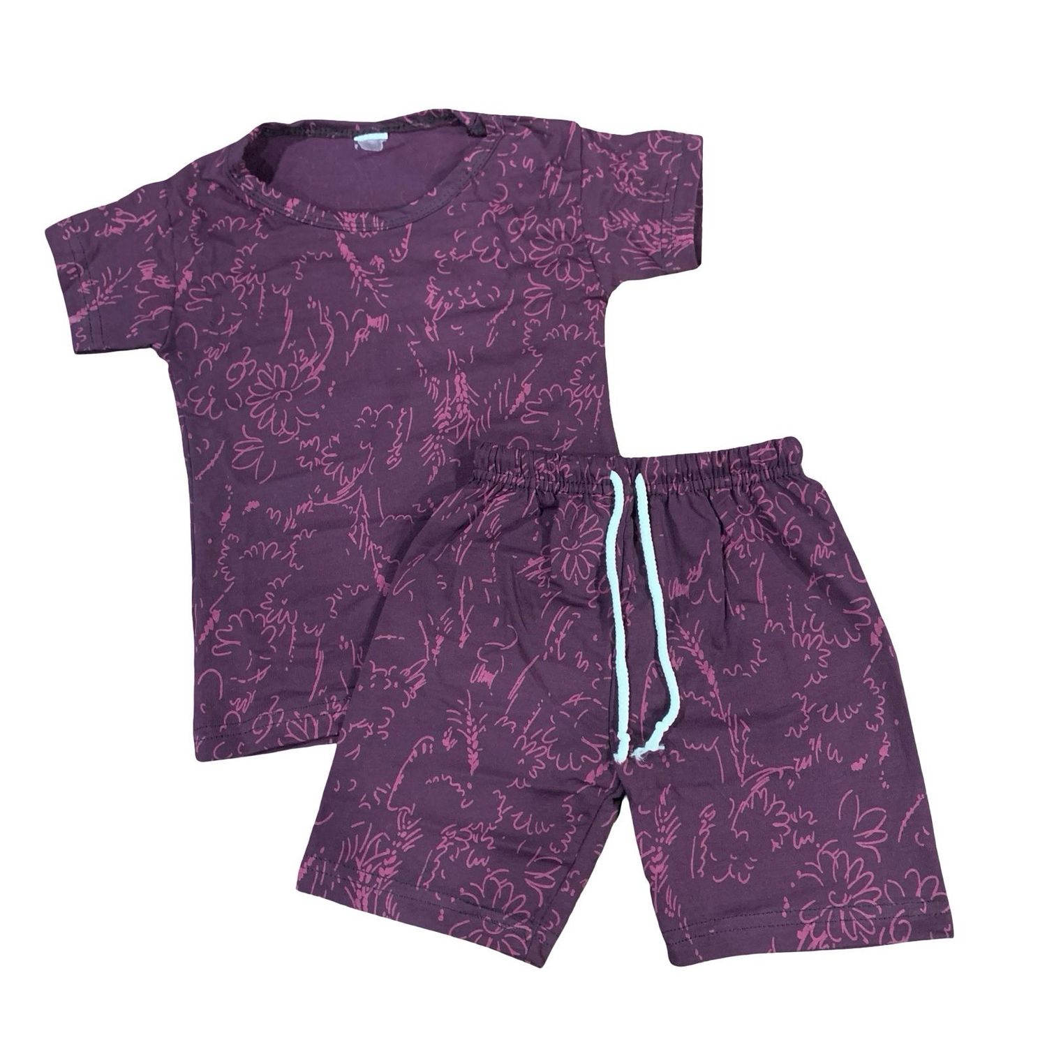 Brinjal Color Short Set (1-2 Years)