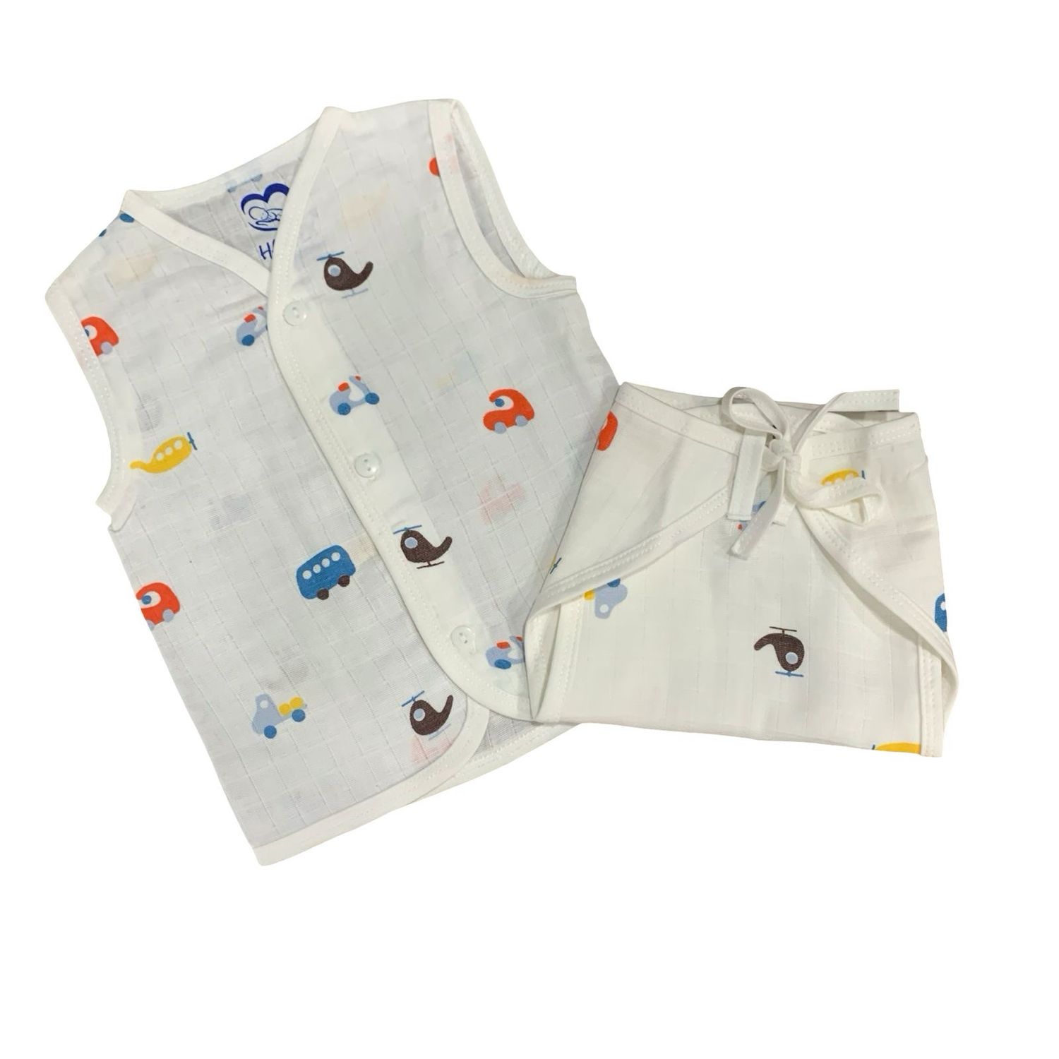 Vehicle Muslin Jabla Nappy Set (Newborn -3 Months)