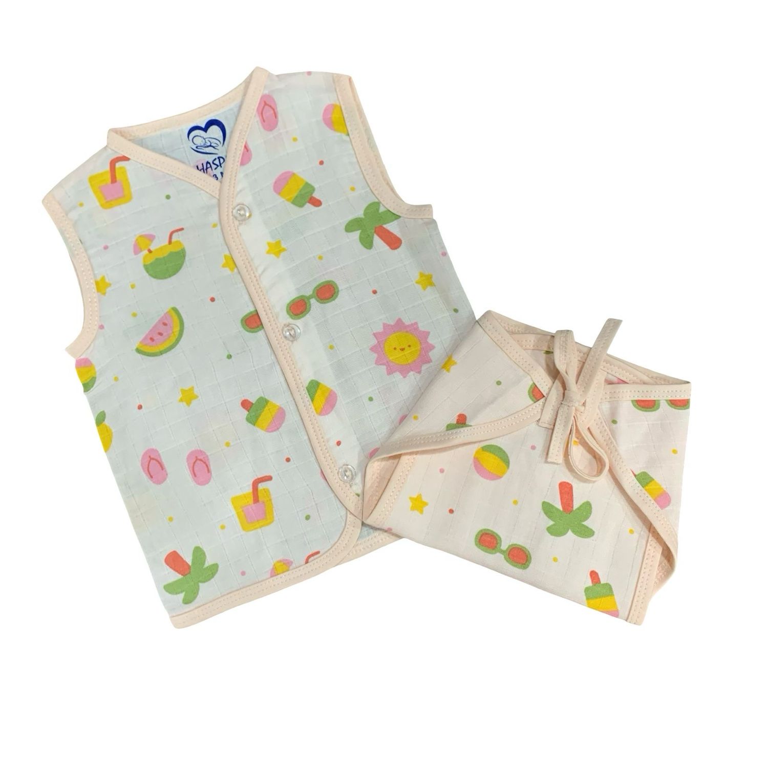 Yellow World Muslin Jabla Nappy Set (Newborn -3 Months)