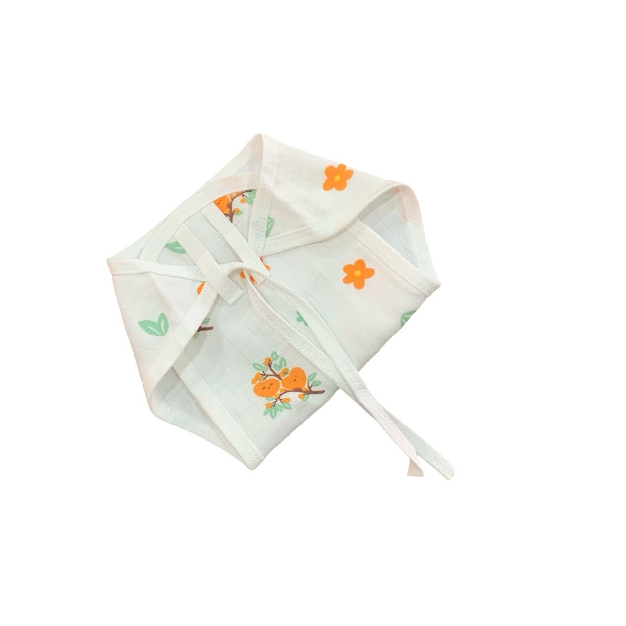 Orange flower print Nappy (0-3m)