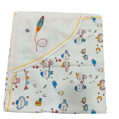 Cool Yellow Hooded towel with embroidery (70*70 cm)