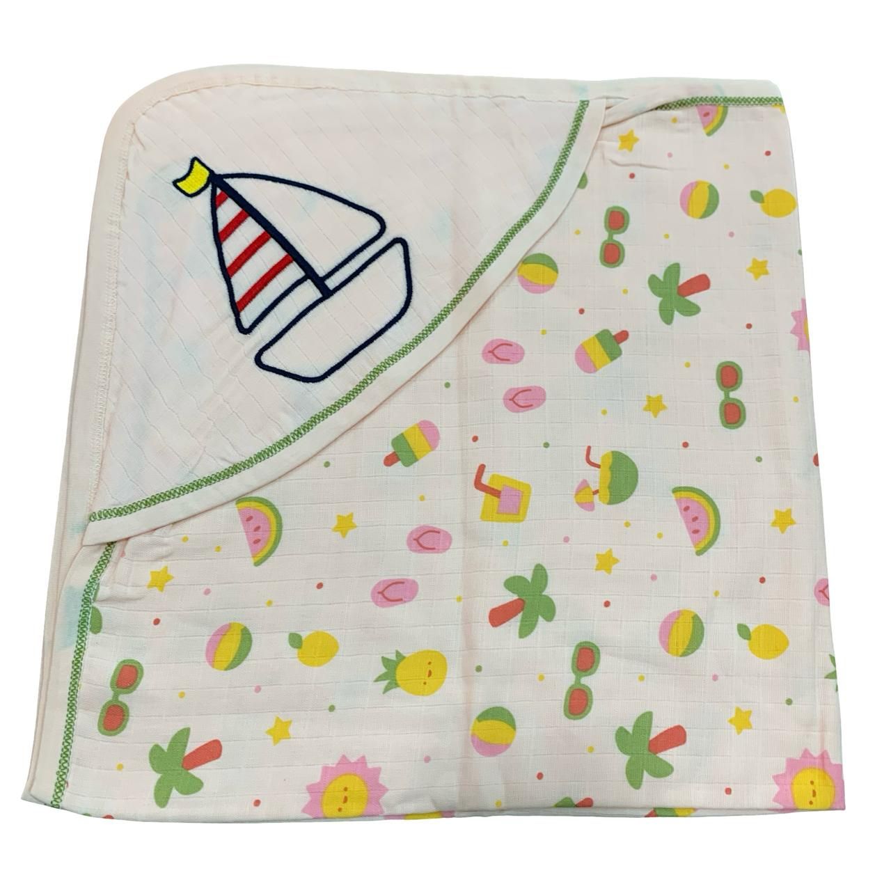 Orange Fruits Hooded towel with embroidery (70*70 cm)