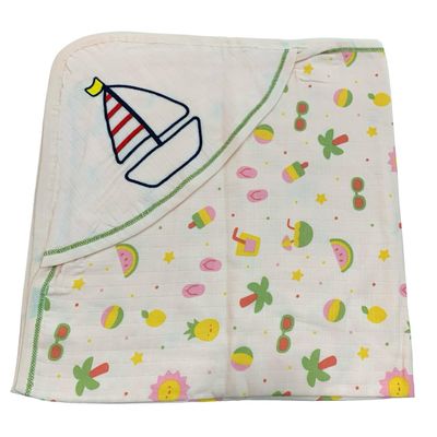 Orange Fruits Hooded towel with embroidery (70*70 cm)