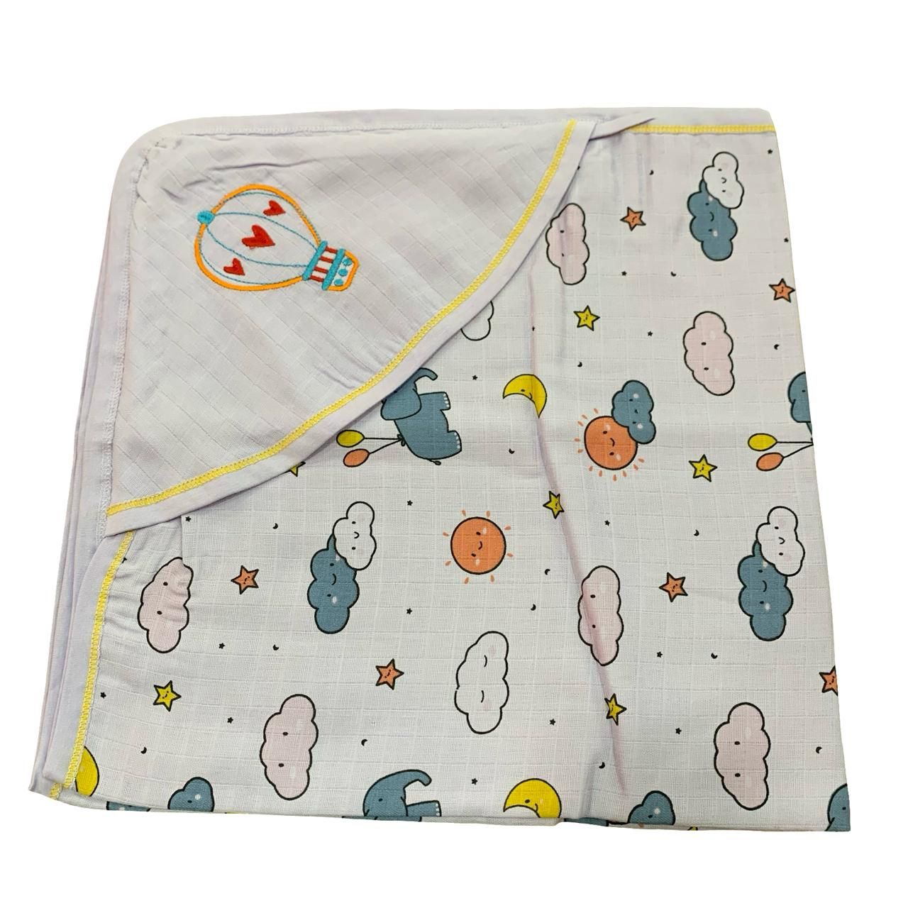 Purple Cloud Hooded towel with embroidery (70*70 cm)