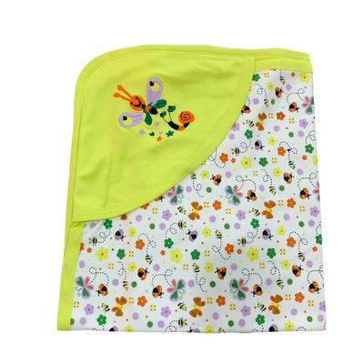 Green Butterfly Interlock Hooded towel with embroidery (70*70 cm)