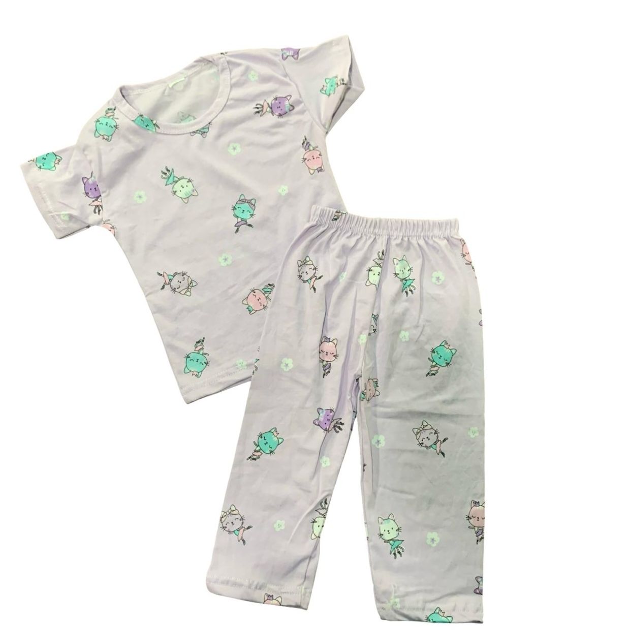 Cat print Top &amp; Bottom Set (1-2 Year)