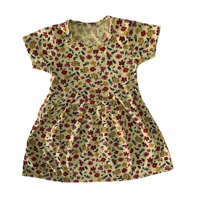 Yellow Dark Frock (6 Months- 4 Year)
