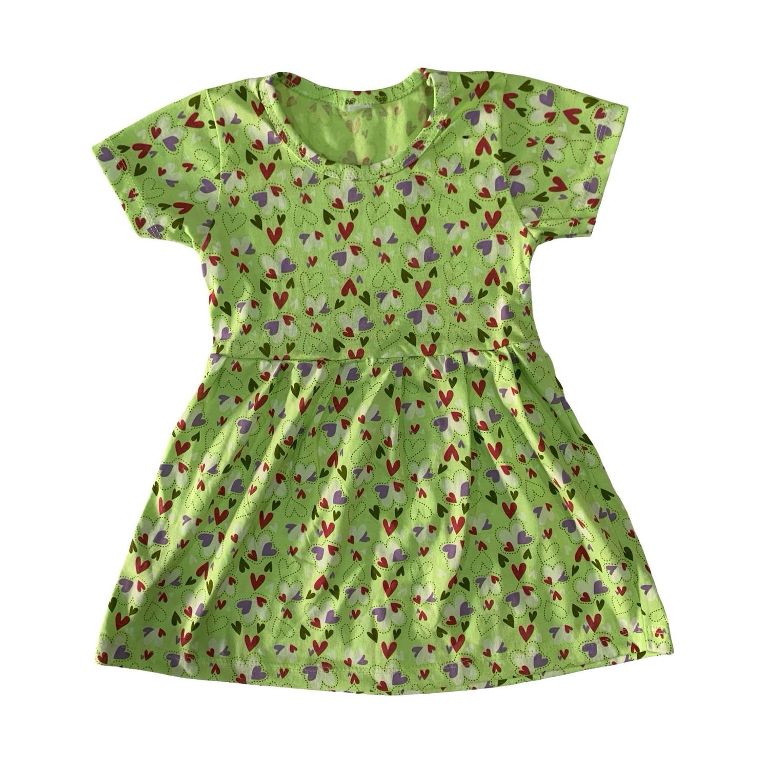 Hearts Green Frock (6 Months- 12 Months )