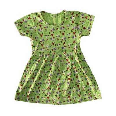 Hearts Green Frock (6 Months- 4 Year)