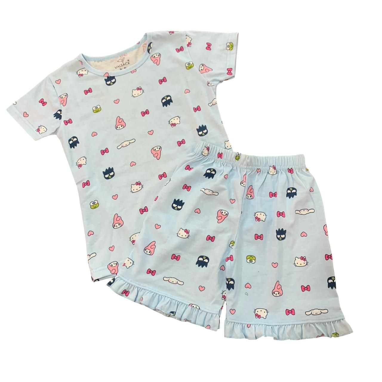Sky blue colour shorts Set (2-8 Years)
