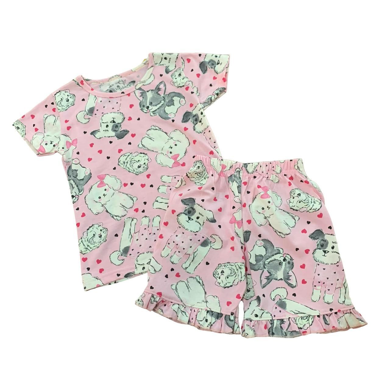Pink Doggy Shorts Set (2-8 Years)