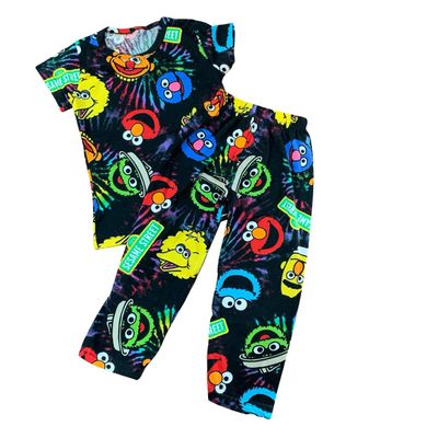 Black Clown Print Top &amp; Bottom Set (2-5 Years)