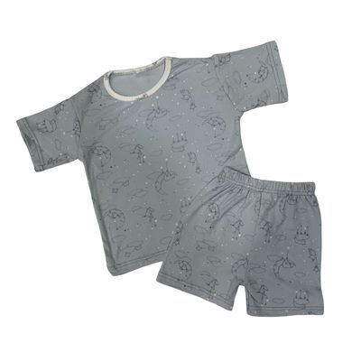 Grey White Short Set (3-4 Years)