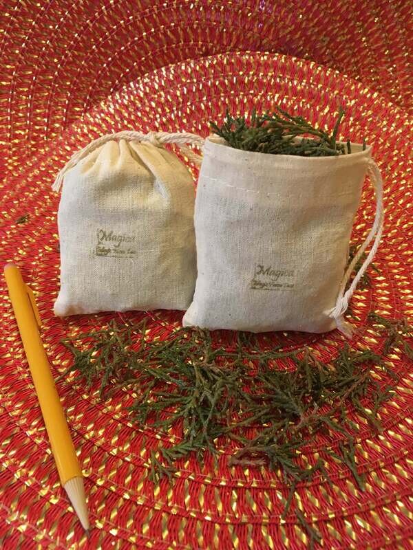 Cedar Sachet 2-Pack - 1oz. Fresh-Cut Organic Cedar in Unbleached Cloth Cotton Muslin Drawstring Sachet Bags