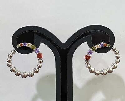 Aretes de bolitas de colores