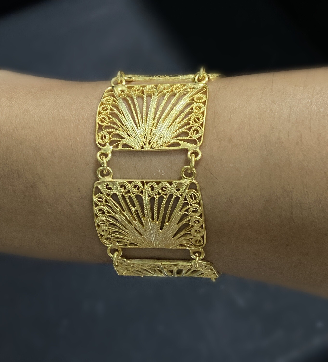 Pulsera de cuadros filigrana