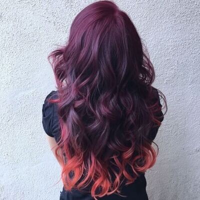 Purplish reddish hair color