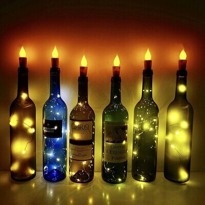 1pc 1m String Lights 10 Leds Of Bottle Lamps Candle Cork Batteries Strip Lamp Decorative Rope Lamp For Seasonal Christmas Decoration Party / Adorable / Color Gradient Batteries Powered(Warm White)