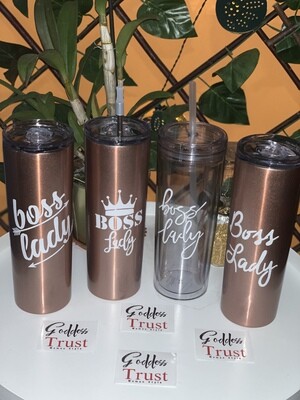 2x1 Boss lady Stain Steel &amp; Acrylic Tumblers