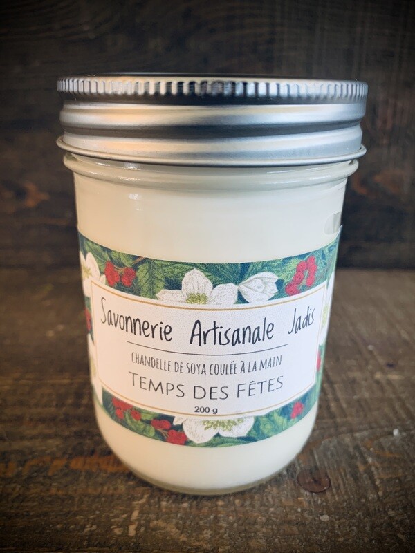 Chandelle de soya Temps des Fêtes