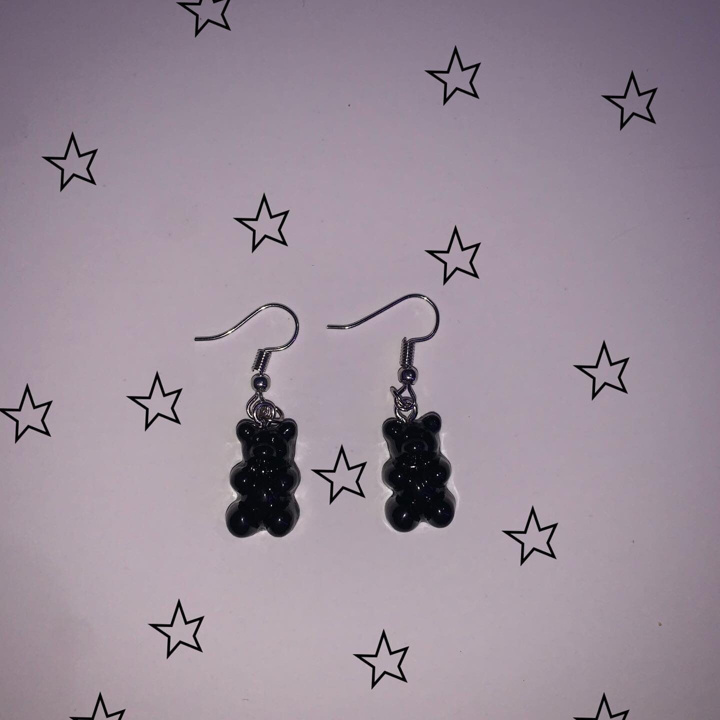 Black gummy bear earrings