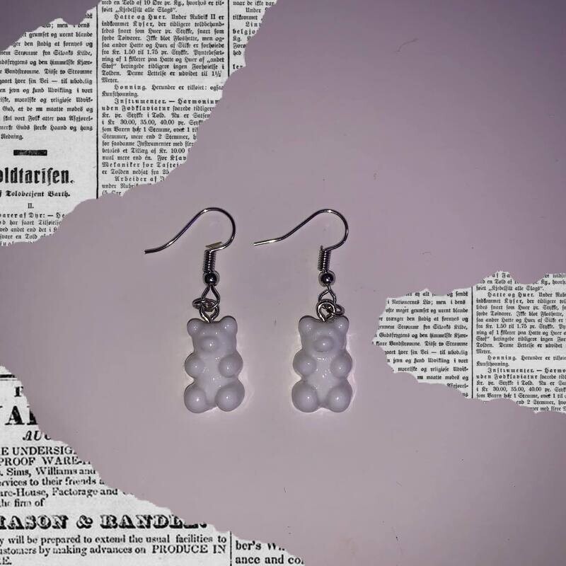 White gummy bear earrings