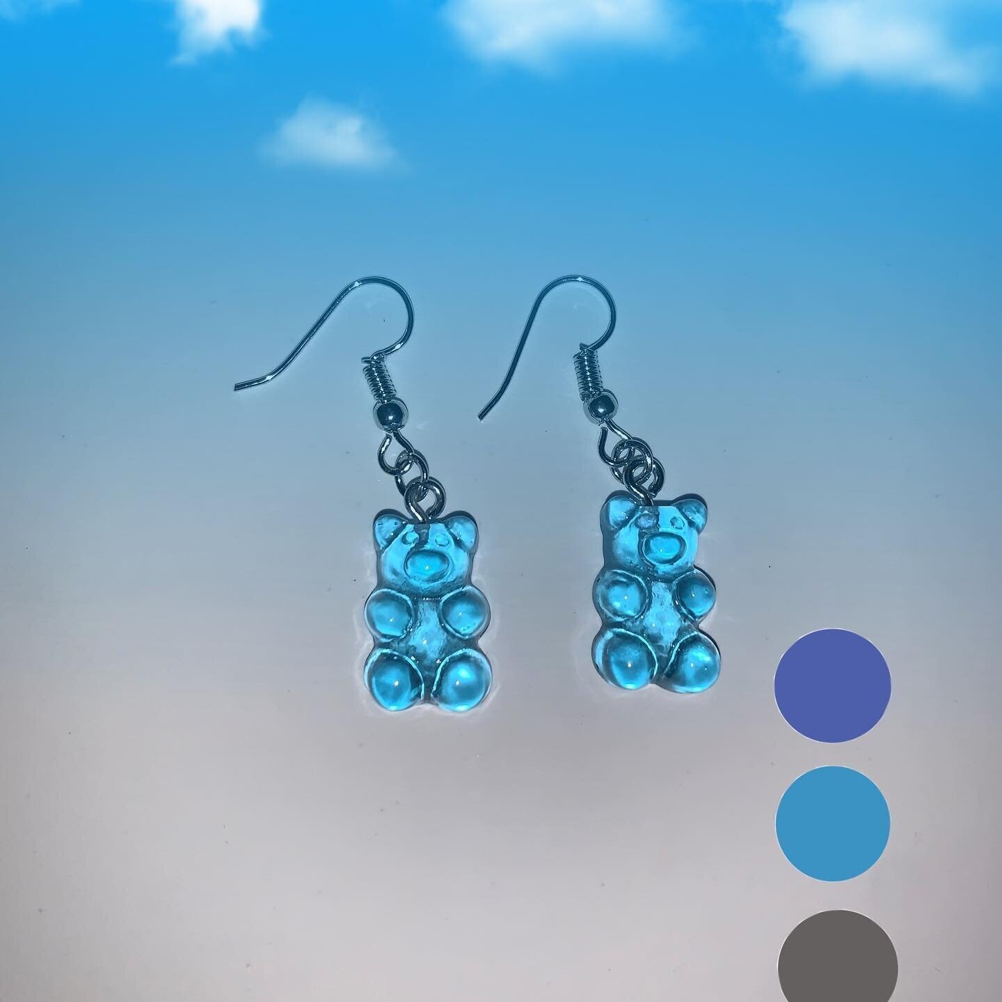 Blue gummy bear earrings