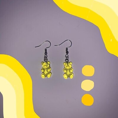 Yellow gummy bear earrings