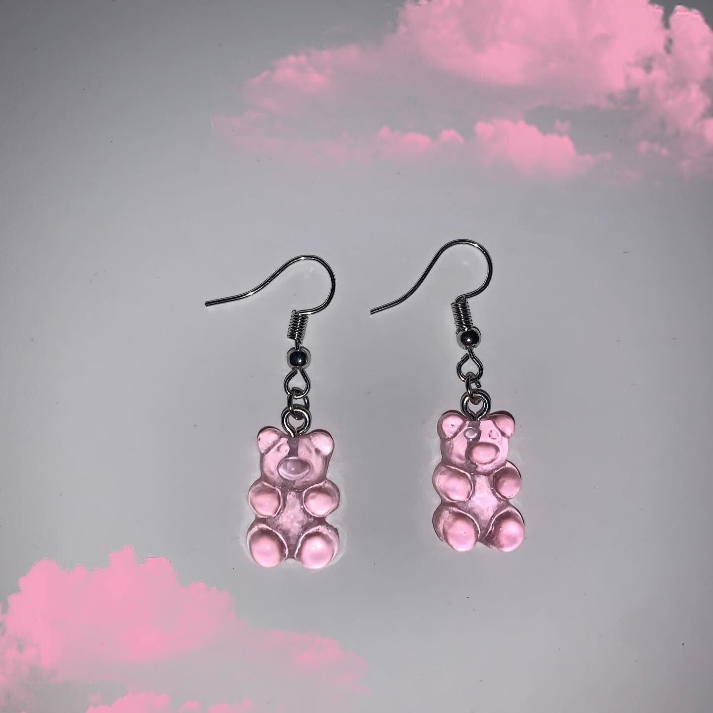 Pink gummy bear earrings