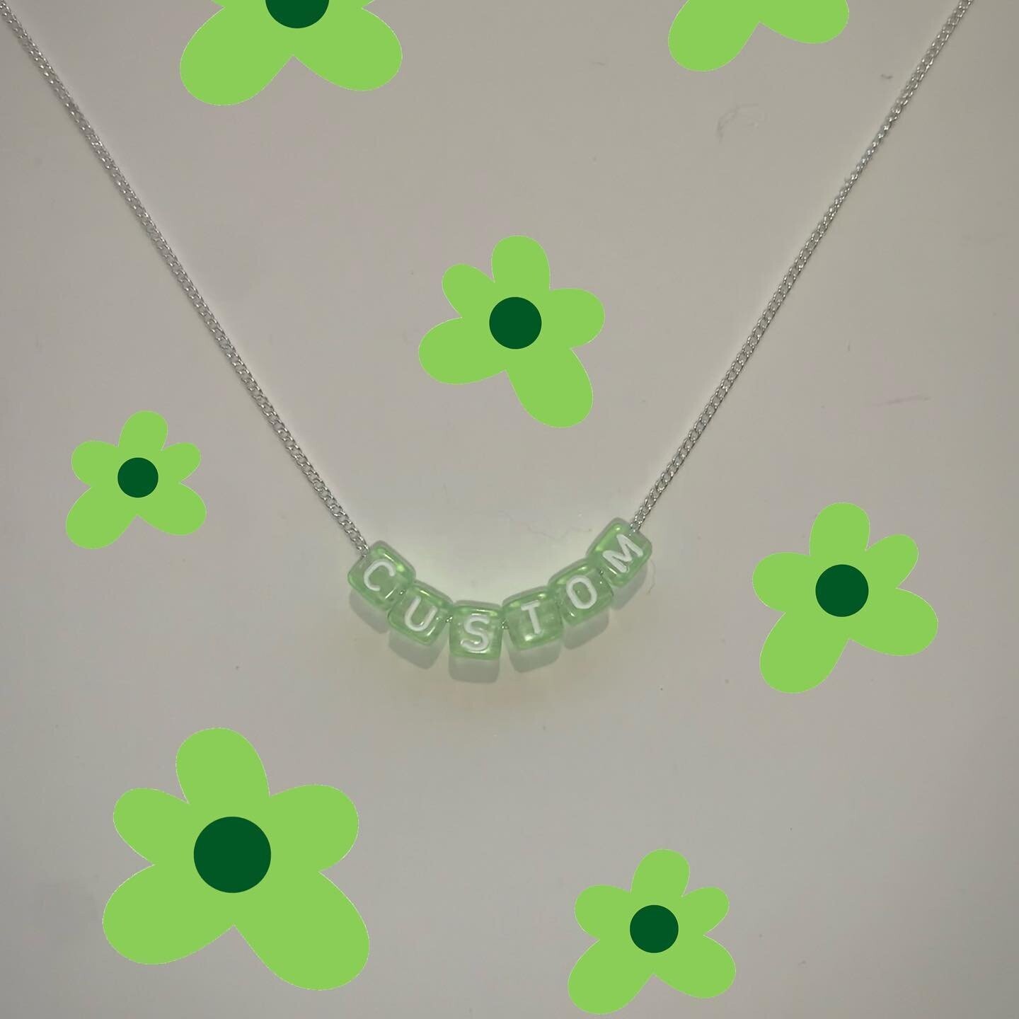 Green bead necklace