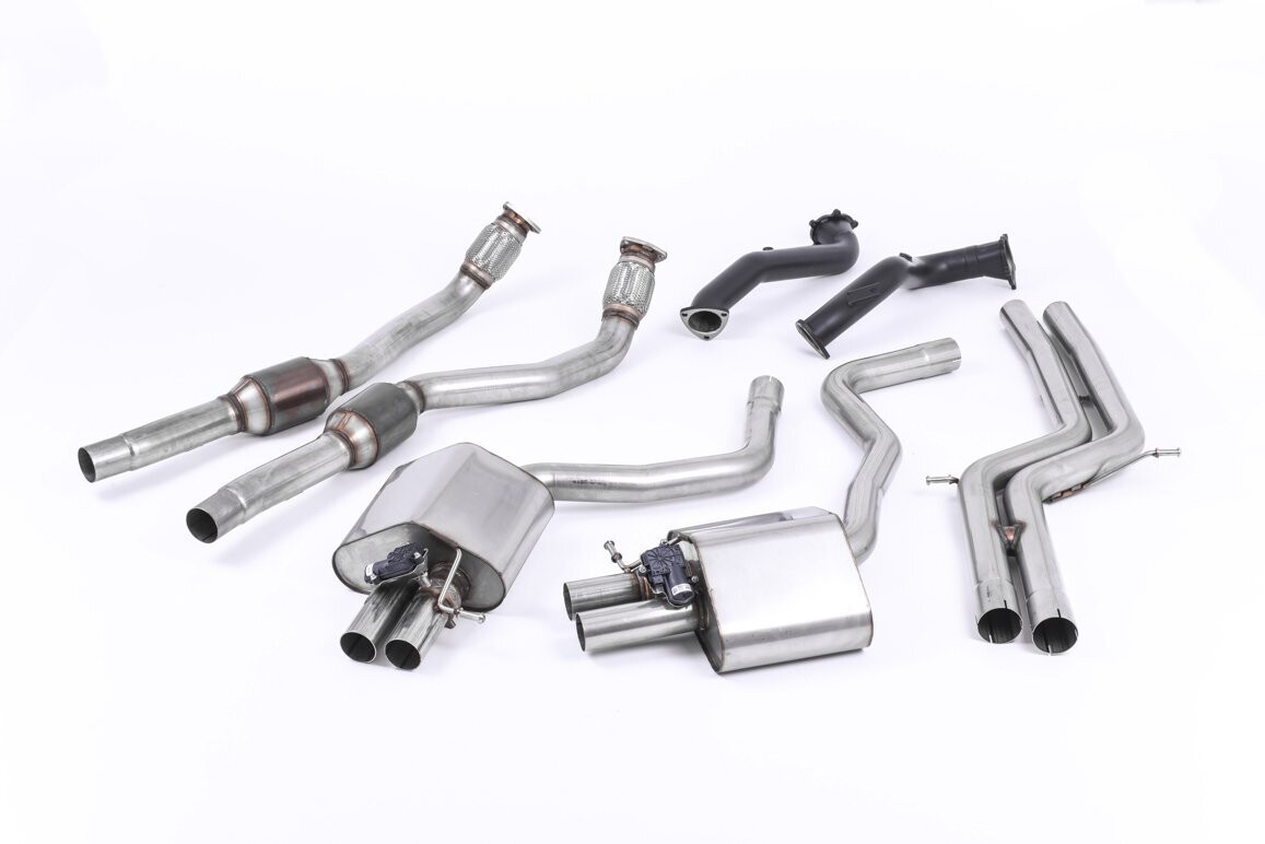 RS7 Volledig Uitlaatsysteem Cat-back en Downpipe (Non-Resonated)