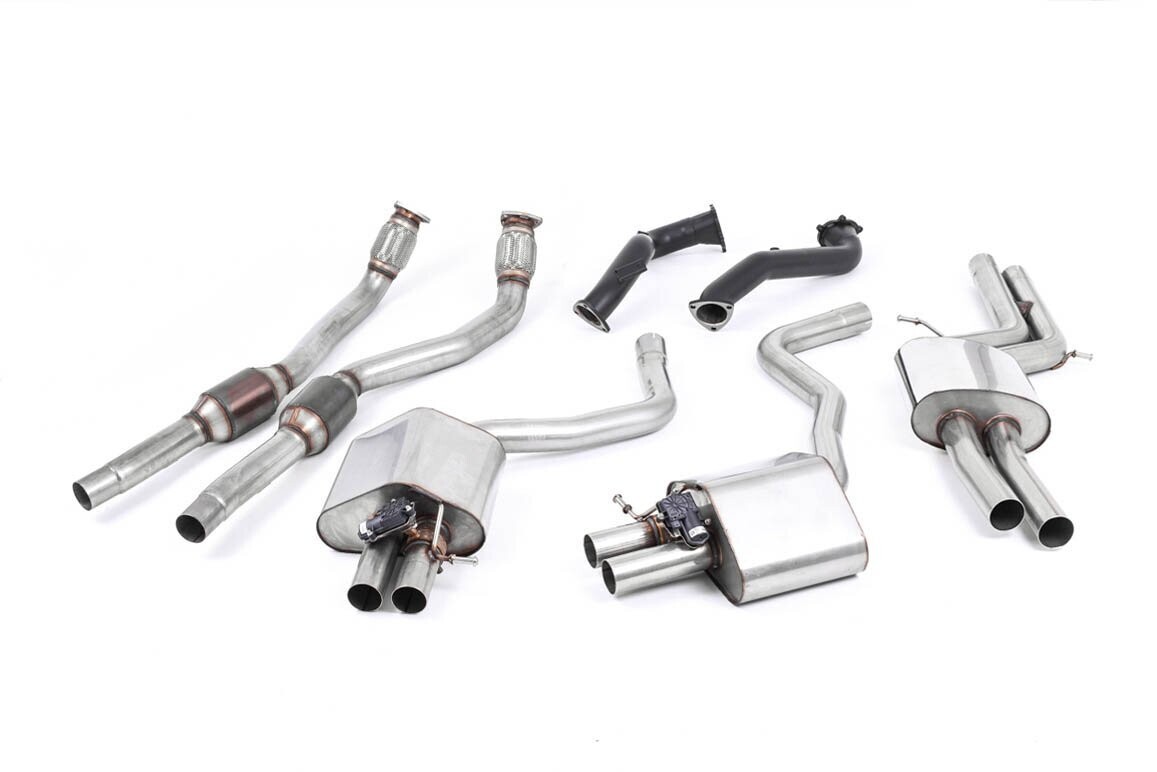 RS7 Volledig Uitlaatsysteem Cat-back en Downpipe (Resonated)