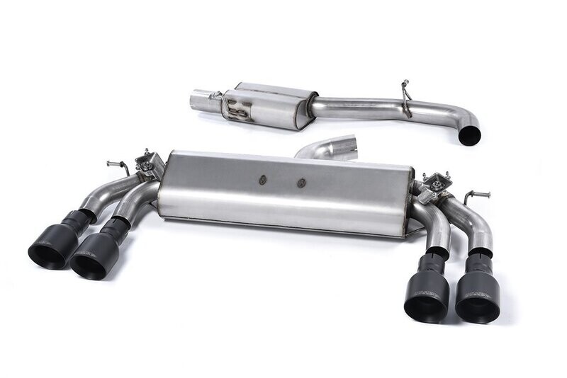 Golf MK7 R Cat-Back (Resonated) - Black Round Tips