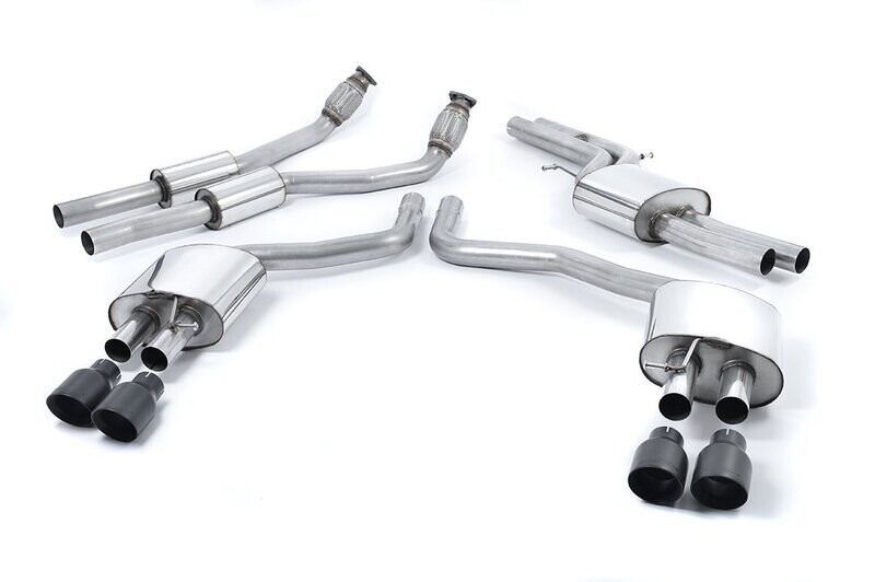 Audi S7 Sportback 4.0 Cat-Back Black Tips (Non-Resonated)