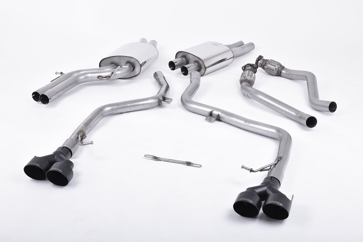 Audi S8 D4 Cat-Back Black Tips (Non-Resonated)