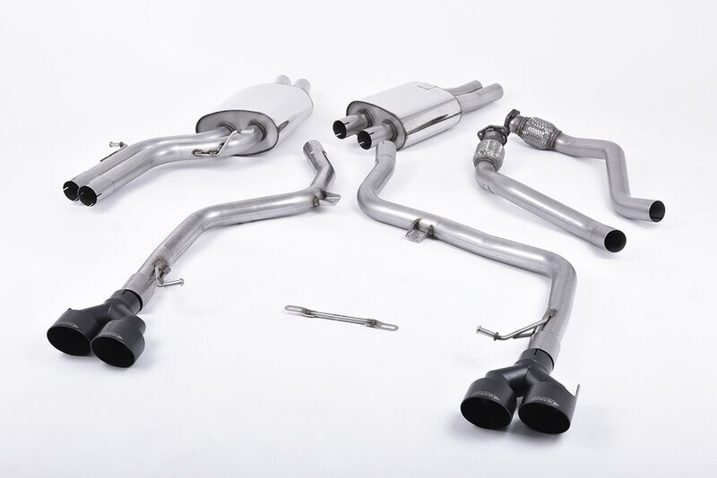 Audi S8 D5 Cat-Back Black Tips (Non-Resonated) - Non OPF Model