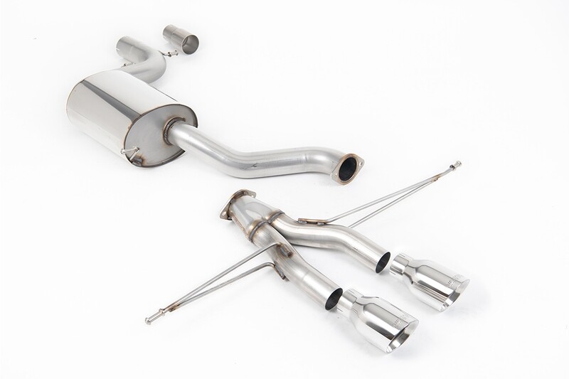 Golf 6 GTI Cat-back Golf R-style 3-inch Race System with  Polished Trims. (Non-Resonated)