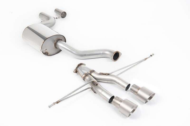 Golf 6 GTI Golf R-style 3-inch Race System with Titanium Trims. (Non -Resonated)