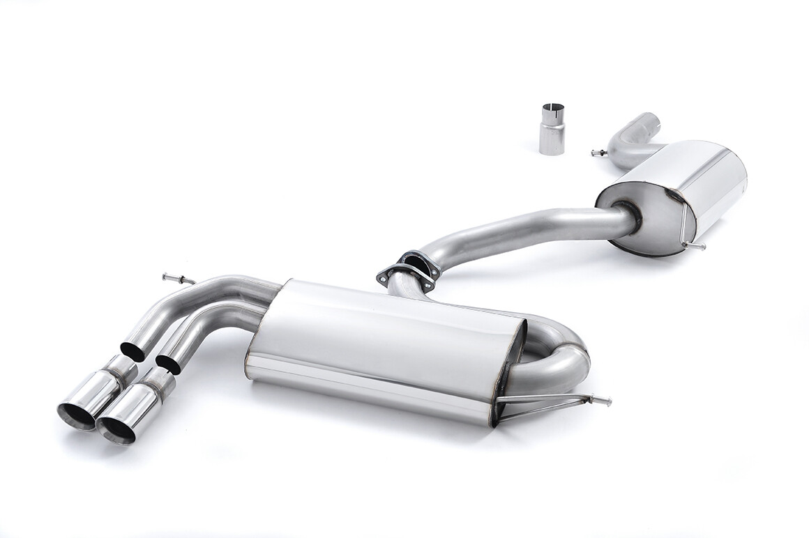 Golf 5 GTI Cat-back 3-inch Race System with Polished Tips. (quieter) (Resonated).