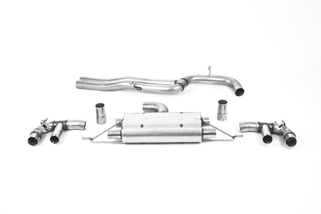 Audi RS3 8V Sedan – Milltek 80mm Non-Resonated Cat-Back Cerakote Black