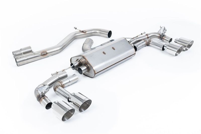 Audi S3 8Y Sportback – Milltek 80mm Non-Resonated OPF-Back met Polished 4.5" Tips