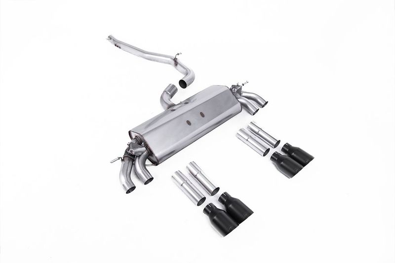 Audi S3 8V.2 Sedan/Cabrio – Milltek 76,2mm Resonated GPF-Back met Cerakote Black Tips