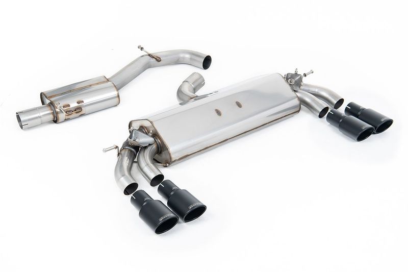 Audi S3 8V.2 3-Deurs – Milltek 76,2mm Resonated GPF-Back met Cerakote Black Tips