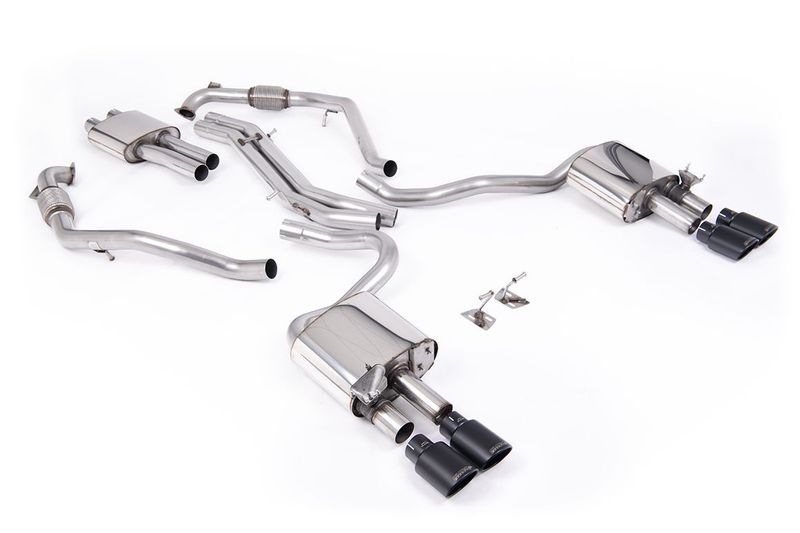 Audi S5 B9 Sportback – Milltek Resonated Cat-Back met Cerakote Black Tips