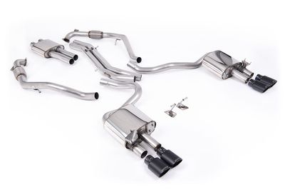 Audi S5 B9 Sportback – Milltek Resonated Cat-Back met Cerakote Black Tips