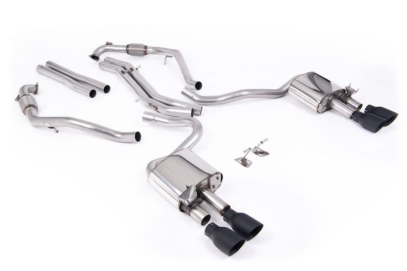 Audi S5 B9 Sportback – Milltek Non-Resonated Cat-Back met Cerakote Black Tips