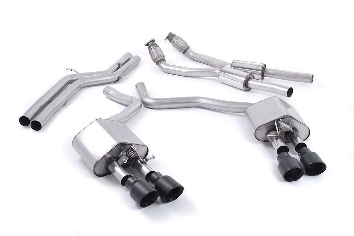 Audi S6 C7 – Milltek 70mm Non-Resonated ValveSonic Cat-Back met Cerakote Black Tips