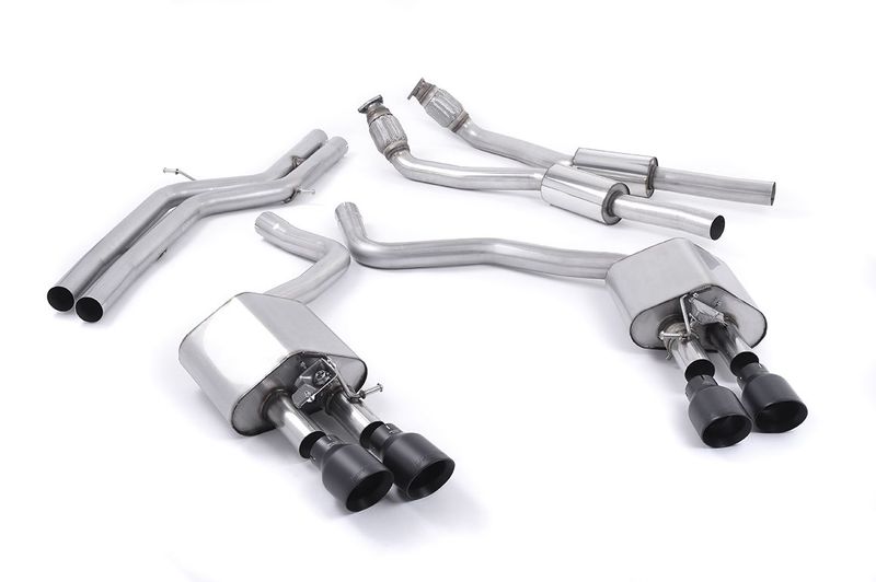 Audi S6 C7 – Milltek 70mm Non-Resonated ValveSonic Cat-Back met Cerakote Black Tips