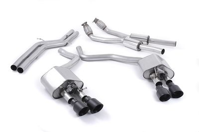 Audi S6 C7 – Milltek 70mm Non-Resonated ValveSonic Cat-Back met Cerakote Black Tips
